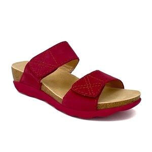 Dansko Maddie Double Strap Wedge Sandal Size 38 / 7.5-8 Nubuck Leather EUC